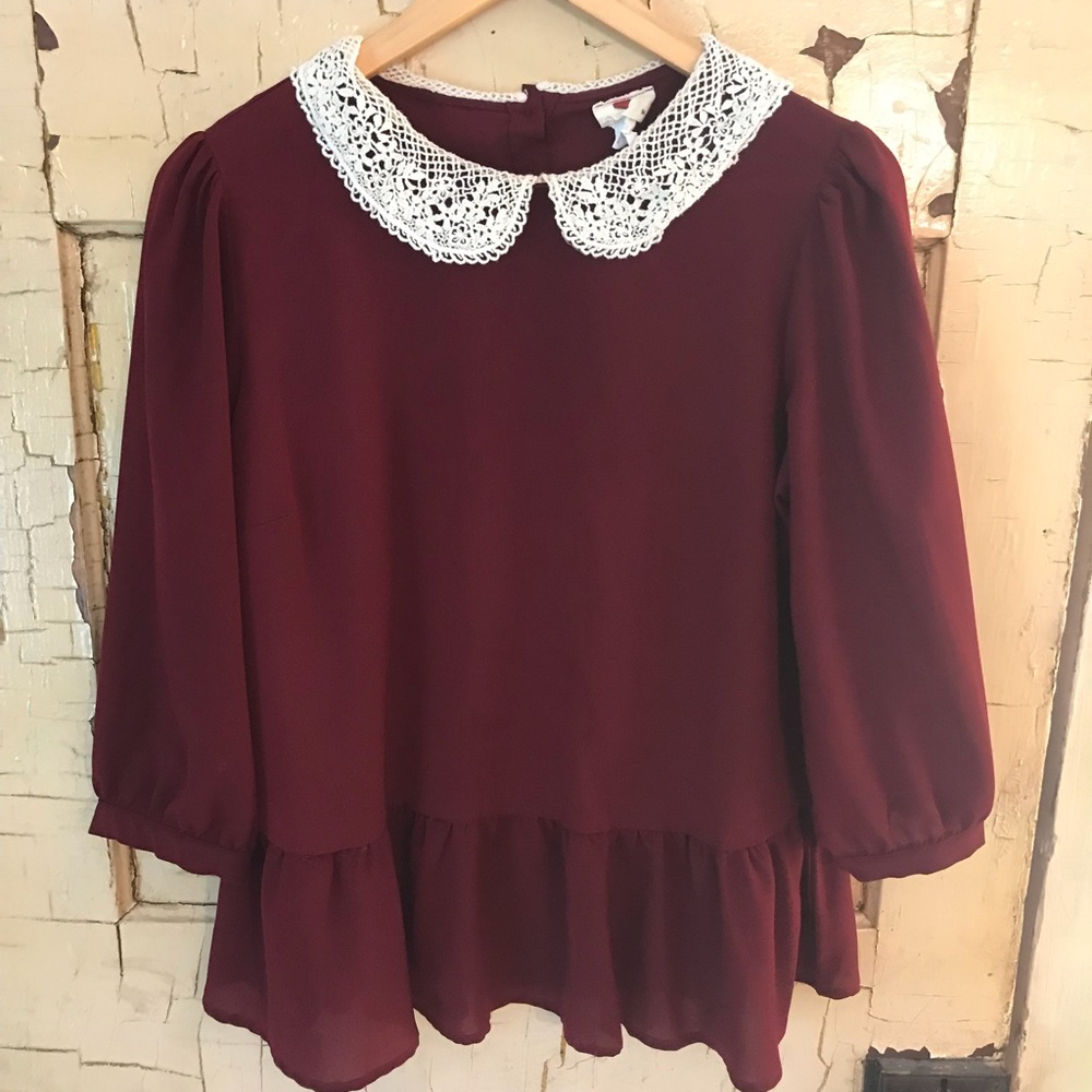 Peter Pan collar top from Anthropologie.